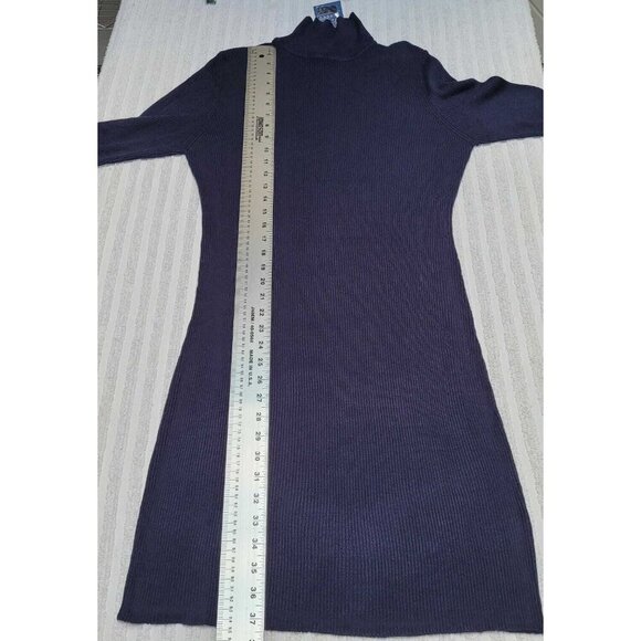 New Simply Styled By Sears Mock Neck Sweater Dress Large Knit Navy Long Sleeve - Picture 5 of 6